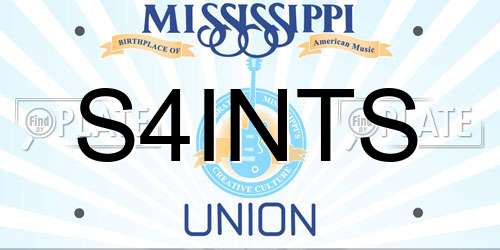 S4INTS Mississippi License Plate