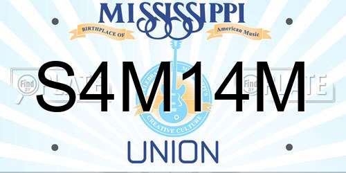 S4M14M Mississippi License Plate