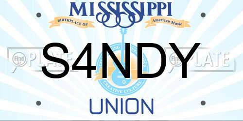 S4NDY Mississippi License Plate