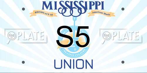 S5 Mississippi License Plate