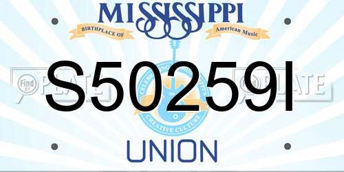 S50259I Mississippi License Plate