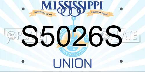 S5026S Mississippi License Plate