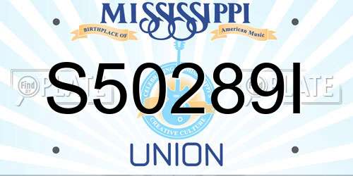 S50289I Mississippi License Plate