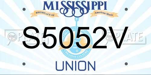 S5052V Mississippi License Plate
