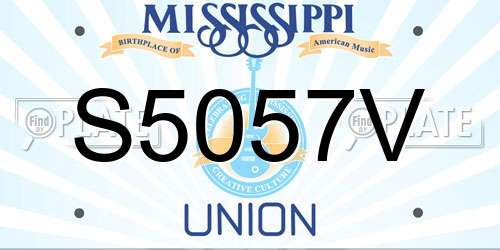 S5057V Mississippi License Plate