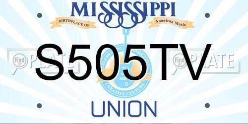 S505TV Mississippi License Plate