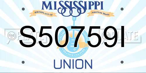 S50759I Mississippi License Plate