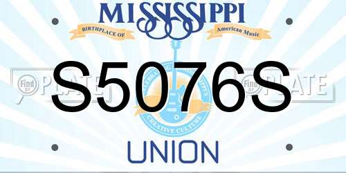 S5076S Mississippi License Plate