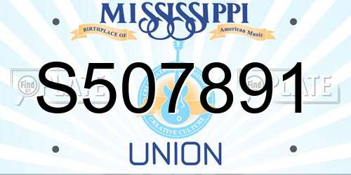 S507891 Mississippi License Plate
