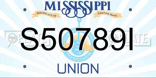 S50789I Mississippi License Plate