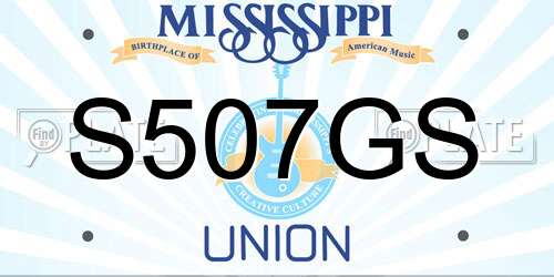 S507GS Mississippi License Plate