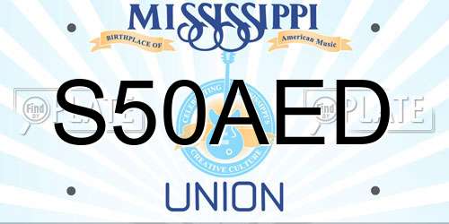 S50AED Mississippi License Plate
