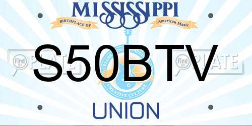 S50BTV Mississippi License Plate