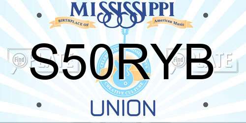 S50RYB Mississippi License Plate