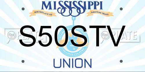 S50STV Mississippi License Plate