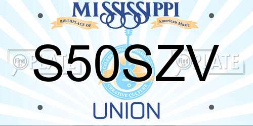 S50SZV Mississippi License Plate
