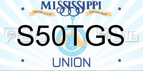 S50TGS Mississippi License Plate