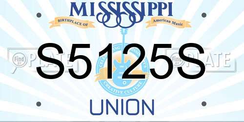 S5125S Mississippi License Plate