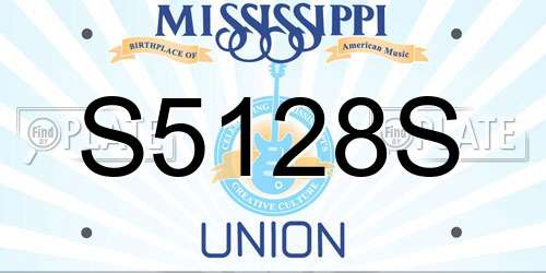S5128S Mississippi License Plate