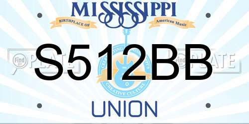 S512BB Mississippi License Plate