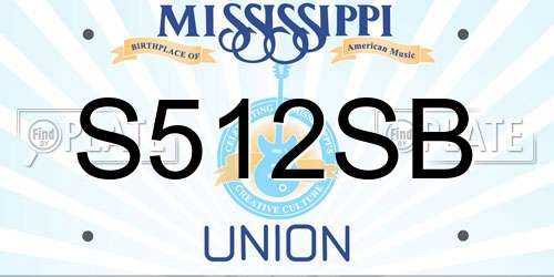 S512SB Mississippi License Plate