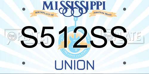 S512SS Mississippi License Plate