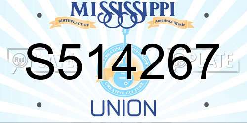 S514267 Mississippi License Plate