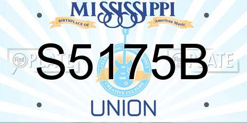 S5175B Mississippi License Plate