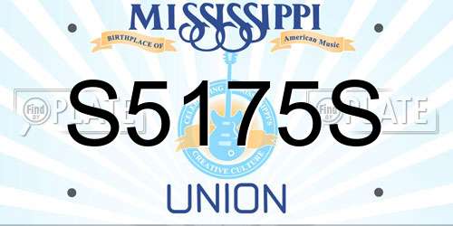 S5175S Mississippi License Plate