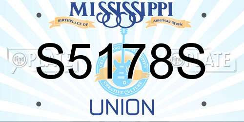 S5178S Mississippi License Plate