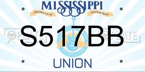 S517BB Mississippi License Plate
