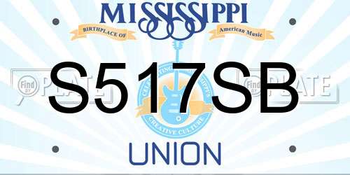 S517SB Mississippi License Plate