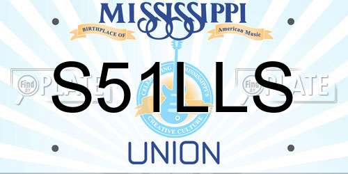 S51LLS Mississippi License Plate