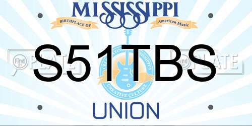 S51TBS Mississippi License Plate