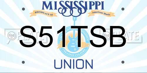 S51TSB Mississippi License Plate