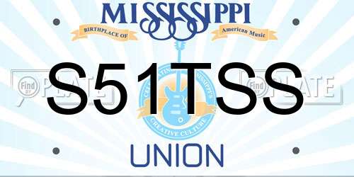 S51TSS Mississippi License Plate