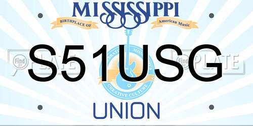 S51USG Mississippi License Plate