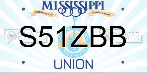 S51ZBB Mississippi License Plate