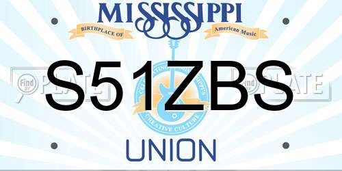 S51ZBS Mississippi License Plate