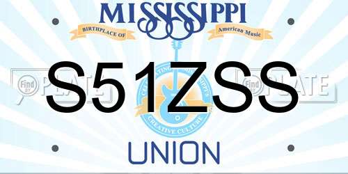 S51ZSS Mississippi License Plate
