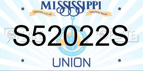 S52022S Mississippi License Plate