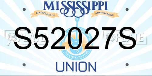 S52027S Mississippi License Plate