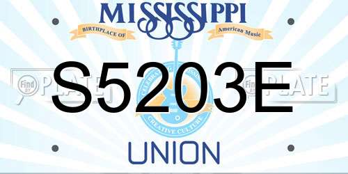 S5203E Mississippi License Plate