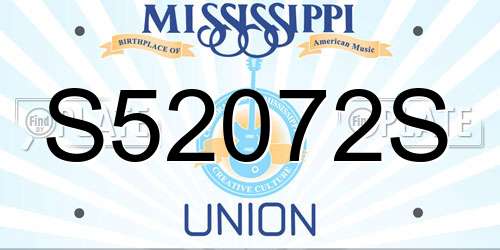 S52072S Mississippi License Plate