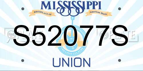 S52077S Mississippi License Plate