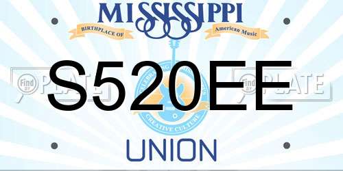 S520EE Mississippi License Plate