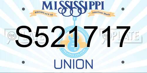 S521717 Mississippi License Plate