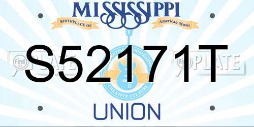 S52171T Mississippi License Plate
