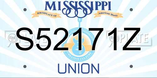 S52171Z Mississippi License Plate