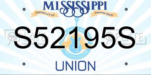 S52195S Mississippi License Plate